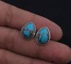 Solid 925 Sterling Silver Turquoise Gemstone Stud Earring Handmade Jewelry Minimalist Jewelry Anniversary Gift