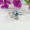 Blue Topaz Designer Band Ring, Handmade 925 Sterling Silver Ring, Teardrop Gemstone Ring, Gift for Sister, December Birthstone