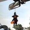 Zestaw 6 Akrylowych Zawieszek Halloweenowych do Lusterka Samochodowego z Sznurkiem do Użytku Wewnętrznego i Zewnętrznego Straszne Dekoracje Samochodowe na Święto