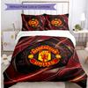 Set Lenzuola Stampato Manchester United 3 Pezzi Morbido Delicato sulla Pelle Lavabile Copripiumino e Federe Set Tutte le Stagioni Camera da Letto