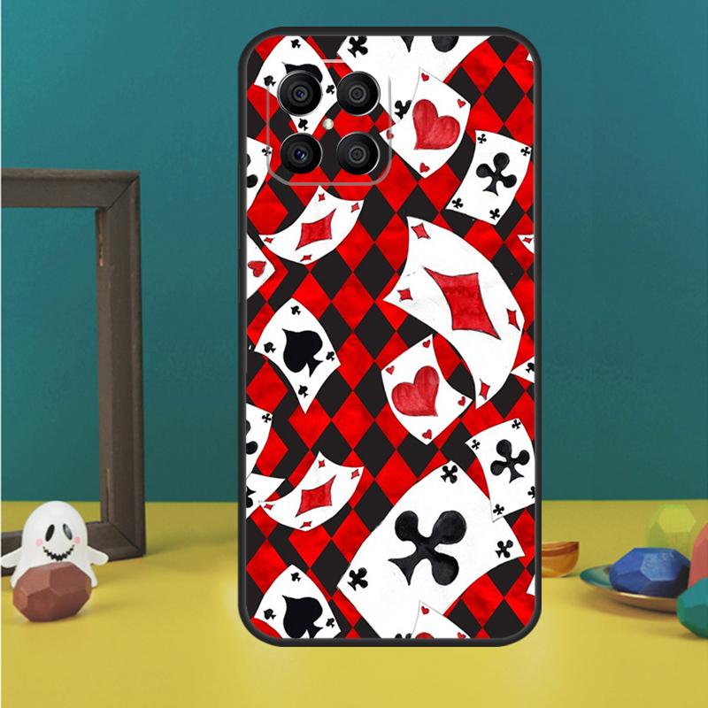 Poker Playing Card Case For Honor X9c X8a X8b X9b X9a X8 X9 50 70 90 Lite Honor 200 Pro Magic 5 6 7 Lire Cover