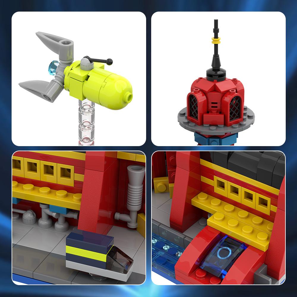 MOC Futurama Planet Express Model Building Blocks Animated DIY Creative Express Station Delivery Spaceship Brick Toys Adult Gift