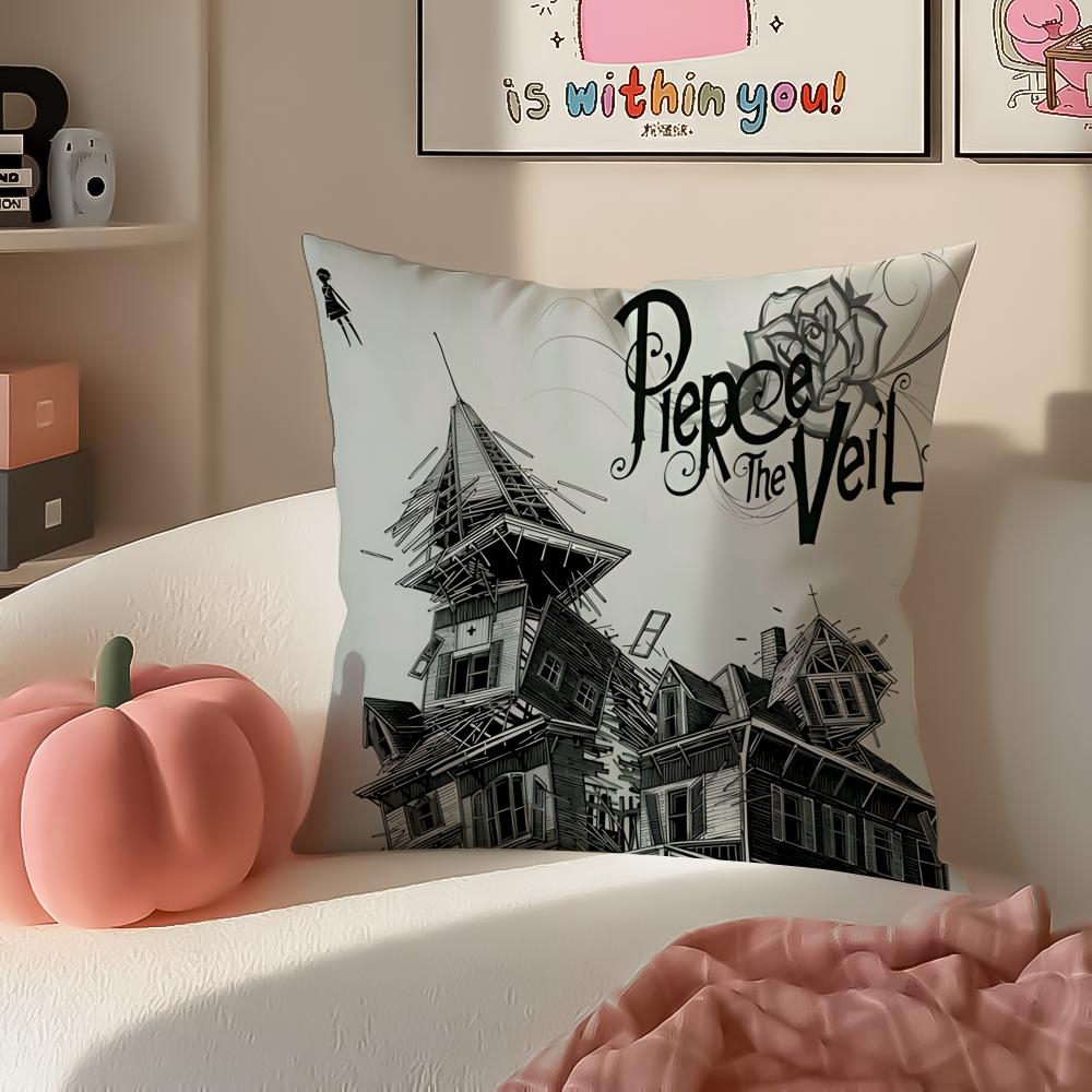 Dynamic Rock Band PPierce The Veil Cushion Cover Pillowcase Short Plush Invisible zipper Room Sofa Cushion Cover