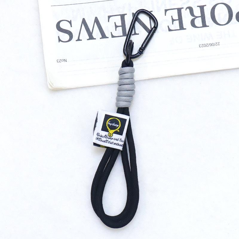 Double-Layer Woven Keychain Bag with Carabiner Pendant for DIY Hanging