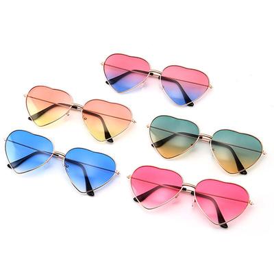 Gafas de sol en forma de corazón para mujer, gafas de sol de Metal de Color caramelo, gafas con gradiente para exteriores para mujer UV400