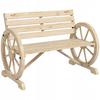 2-Person Garden Bench, Wooden, Wheel Design, 240 Kg