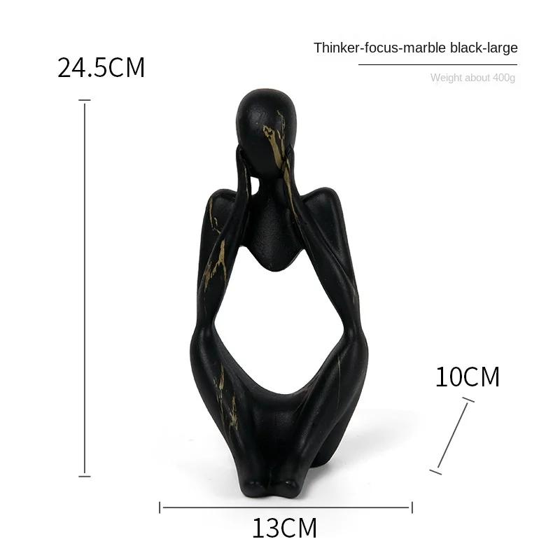 Resin Denker Statue Bunte Kunst Abstrakte Skulptur, Moderne Heimdeko Akzente Große Graffiti Sammlerfiguren