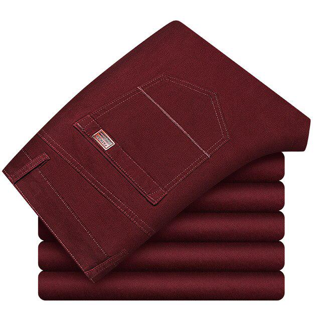 Herren-Freizeithose in Übergröße, Business-Twill-Baumwolle, normale lange Hose