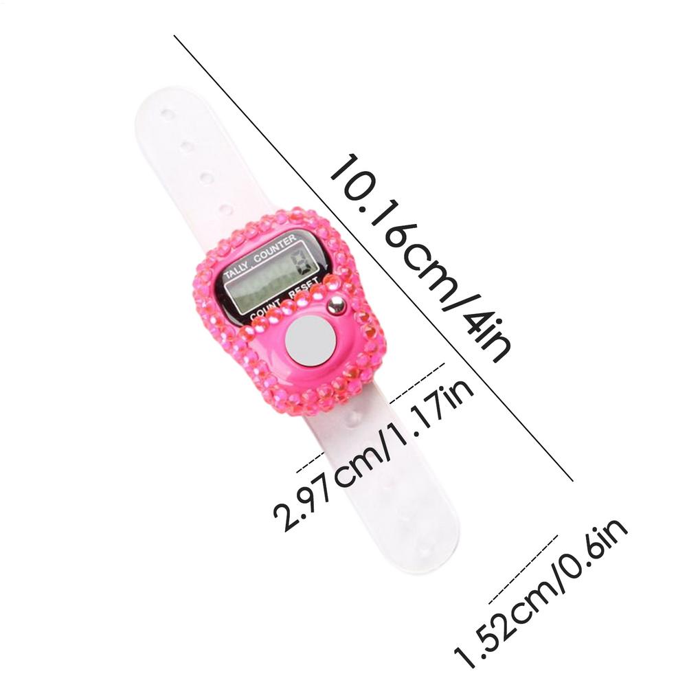 1pc Digital Finger Ring Counter with LCD Resettable Electronic Islamic Tasbih Prayer Counter Adjustable Tally Clicker for Sports