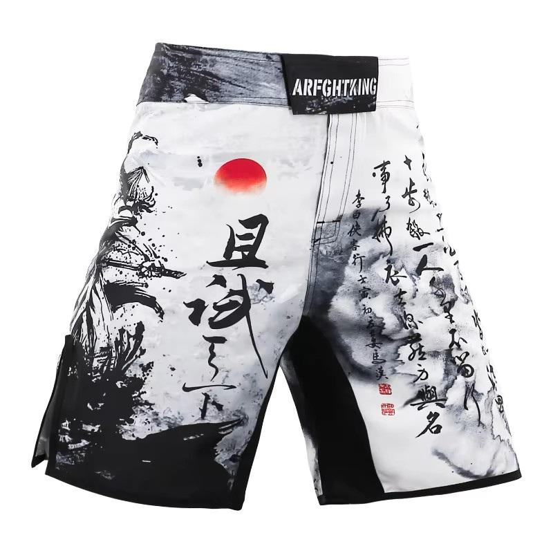 MMA UFC Shorts Pants Muay Thai Martial Arts Kickboxing Boxing Fight Unisex Men Women Kid Quick Dry Print Elastic Polyester Training