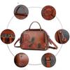 First Layer Cowhide Retro Pillow Bag Artistic Style Embossedhandbags Large Capacity with Boston Women's Bag