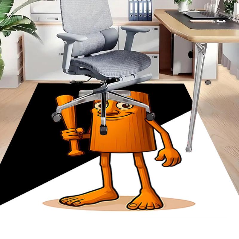1PC Wooden Character Baseball Bat Extra Large Non Slip Floor Carpet, Office, Family, Bedroom, Studio Large Area Rug Indoor Rugs