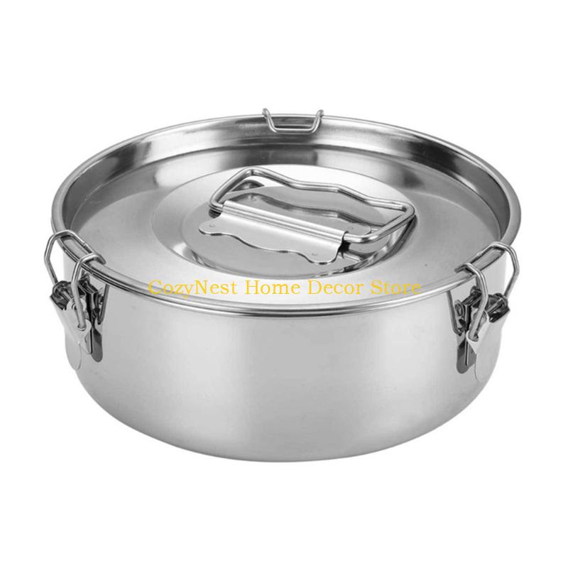 92MF 304 Cake Flan Pan With Secure Locking Lid For Baking And Steaming
