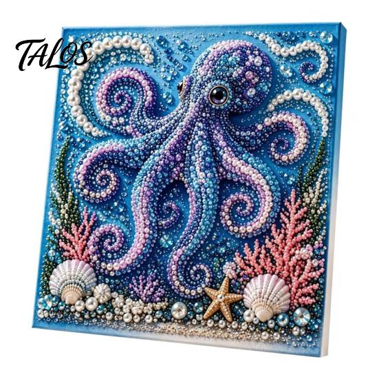 DIY Faux Pearl Painting Kit Ocean Kit, Marine Life 3D Art Coastal Wall Decor Sea Turtle Fish Picture Craft Set for Adults, Home Beach House