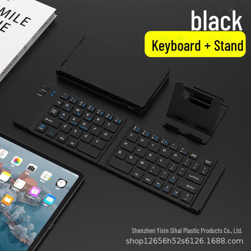 Compact Tri-Mode Bluetooth & 2.4G Foldable Keyboard and Mouse Set with Type-C Charging for Tablets