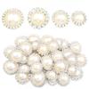10pcs Rhinestone Imitation Pearl Flower Disc Shiny Half Round Loose Beads For DIY Crafts Clothing Sewing Jewelry Making Supplies