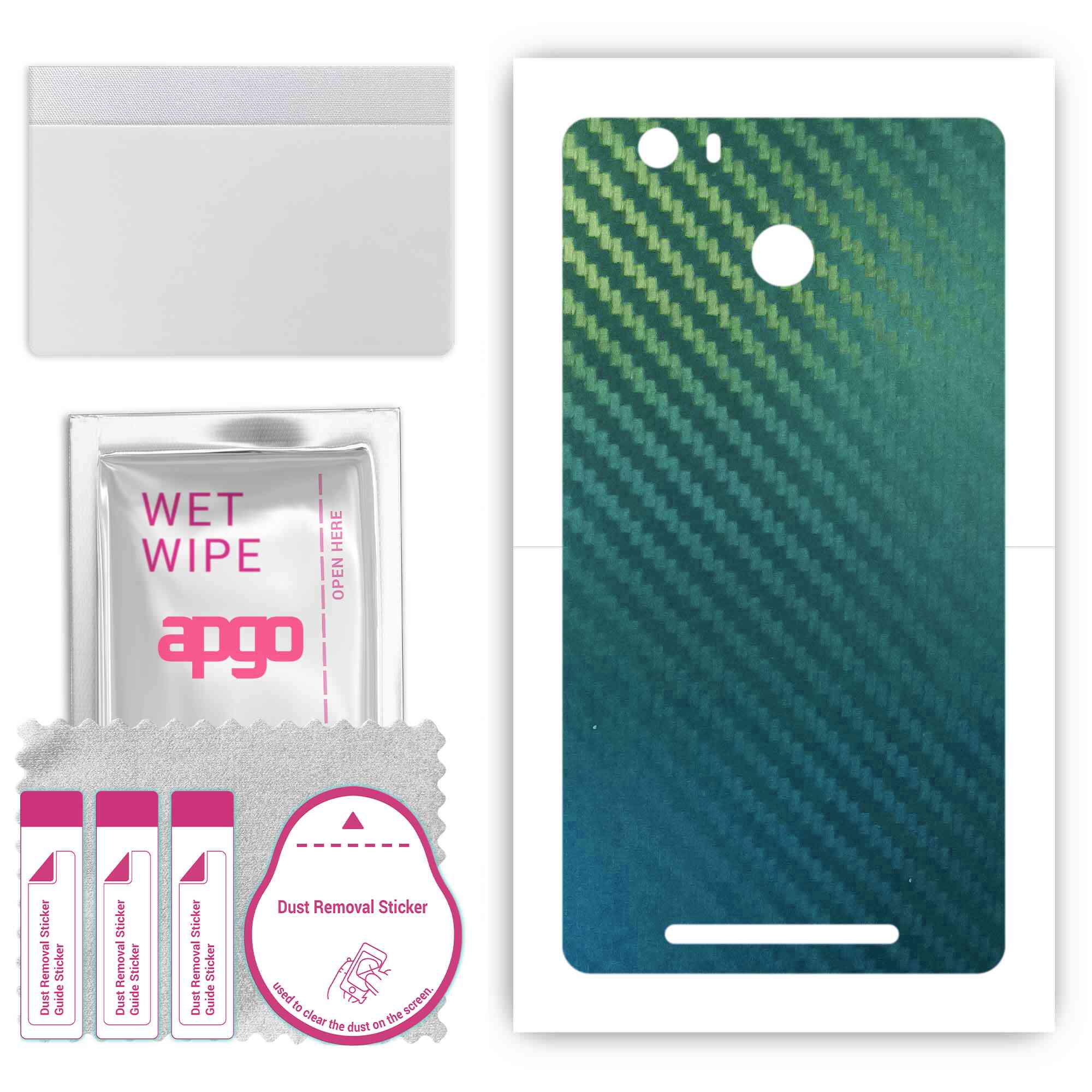 

apgo Protective Skin Sticker for the back compatible with Kruger&Matz Flov 4 Plus, Wrap Film, Foil, Vinyl - Pattern Carbon Chameleon CAKA1