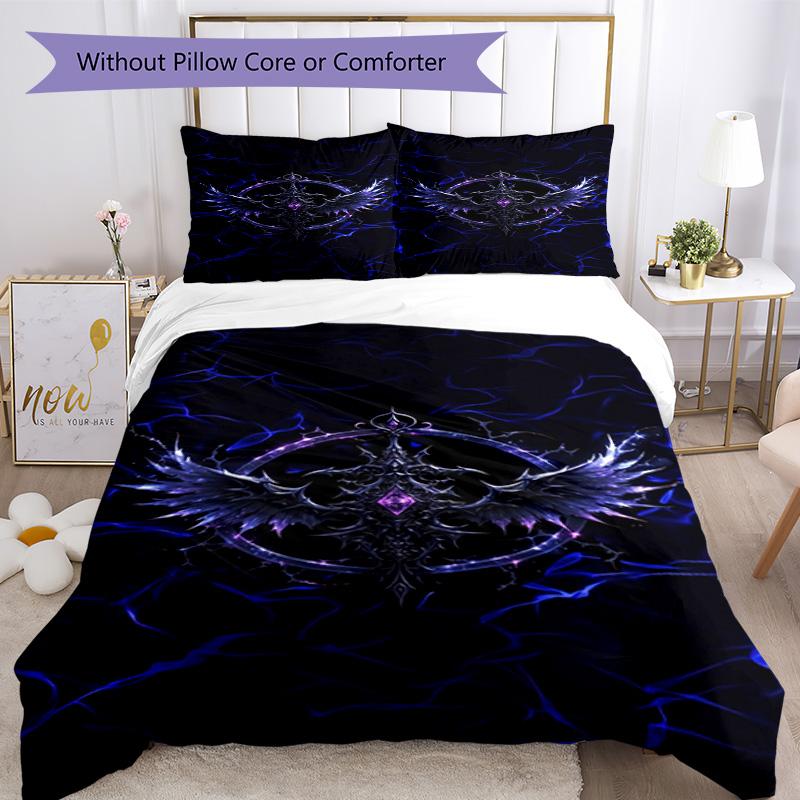 Set Biancheria da Letto Stile Gotico Traspirante Copripiumino con Federe Biancheria da Letto Decorativa per Camera da Letto Decorazione Casa Regalo di Compleanno