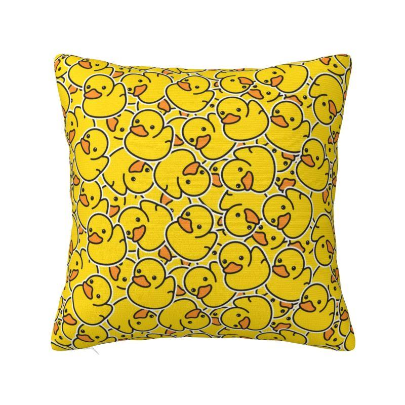 Custom Fashion Duck Anime Pattern Cushion Covers 40X40Cm Polyester Pillow Case For Car Square Pillowcase