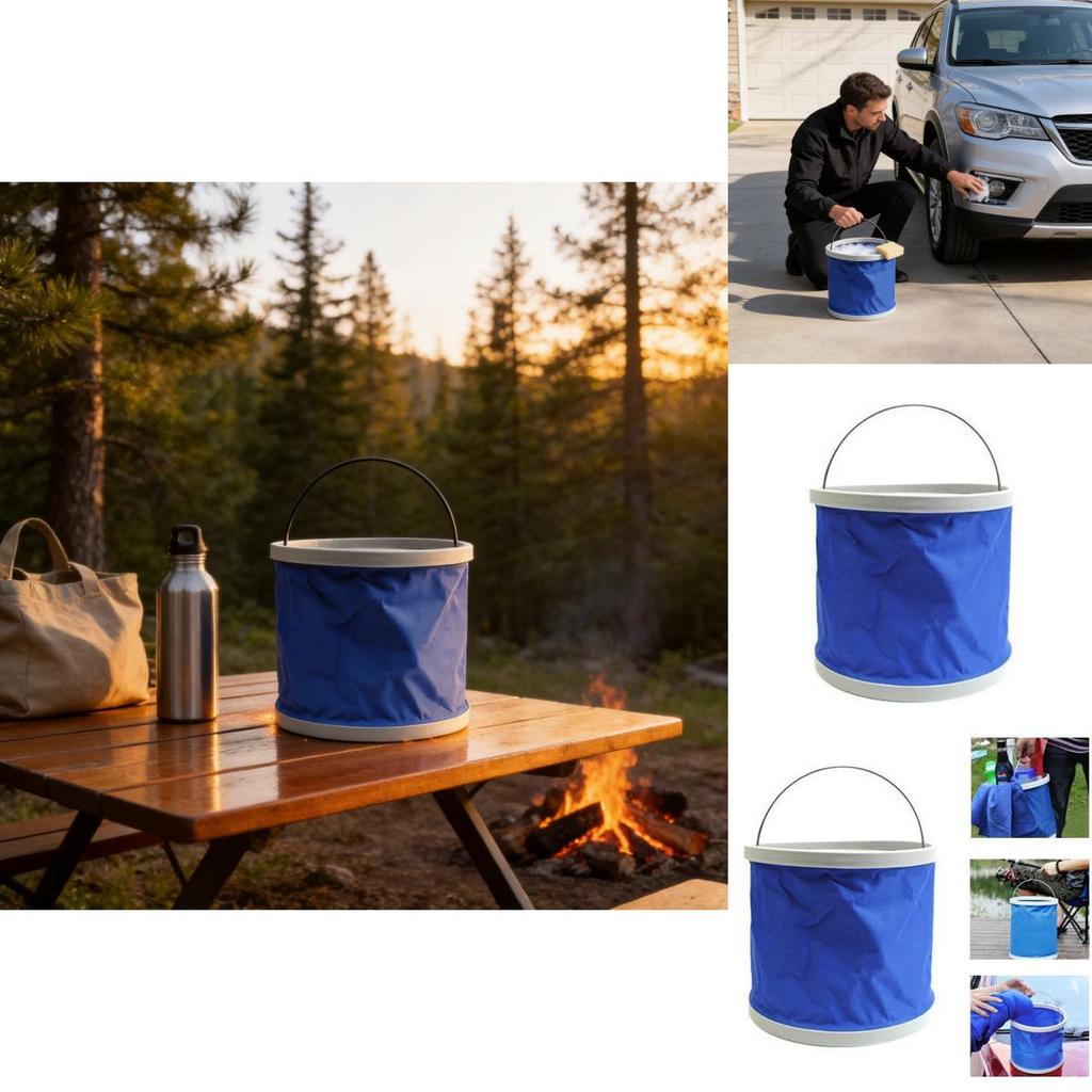 Car Water Container With Oxford 600d Fabric And Collapsible Structure For Camping And Fishing Use