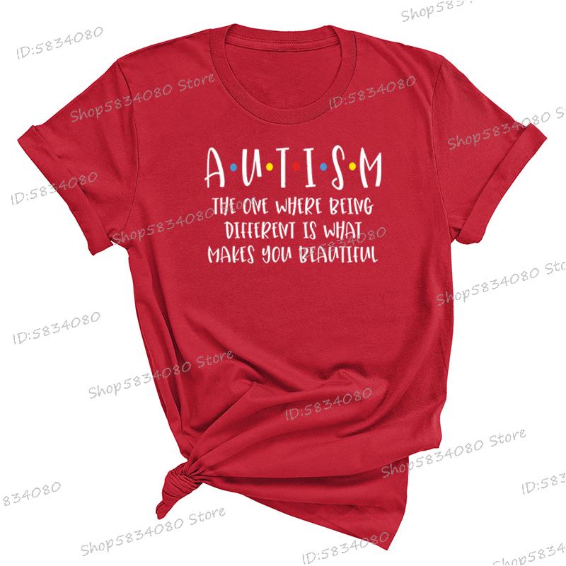 Autism Awareness Shirt Autism Acceptance T Shirt Gift Special Ed Gift Women Crew Neck Short Sleeve Tshirt Neurodiversity Tshirt S