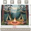 2D Nursery Room Background Cloth Cartoon Campfire Tent Banner for Decor