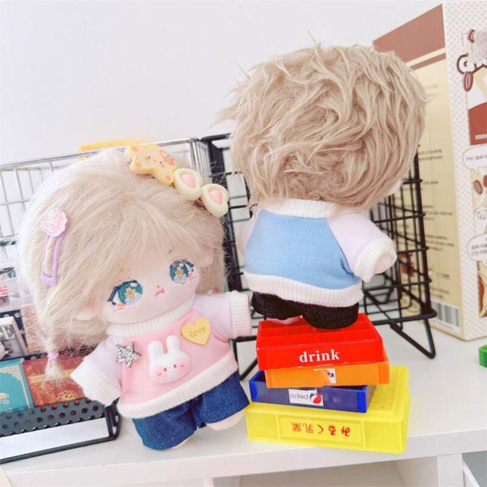 Mini T-shirt Jeans Pants Cotton Jeans Material Doll Sweater Suit  10cm Cotton Stuffed Doll