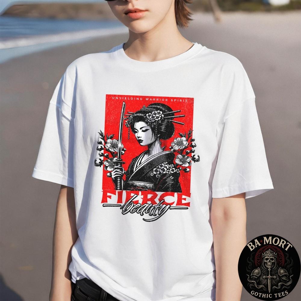 Geisha Warrior Beauty Japan Sakura Woman Vintage TShirt Unisex T-Shirt XXL
