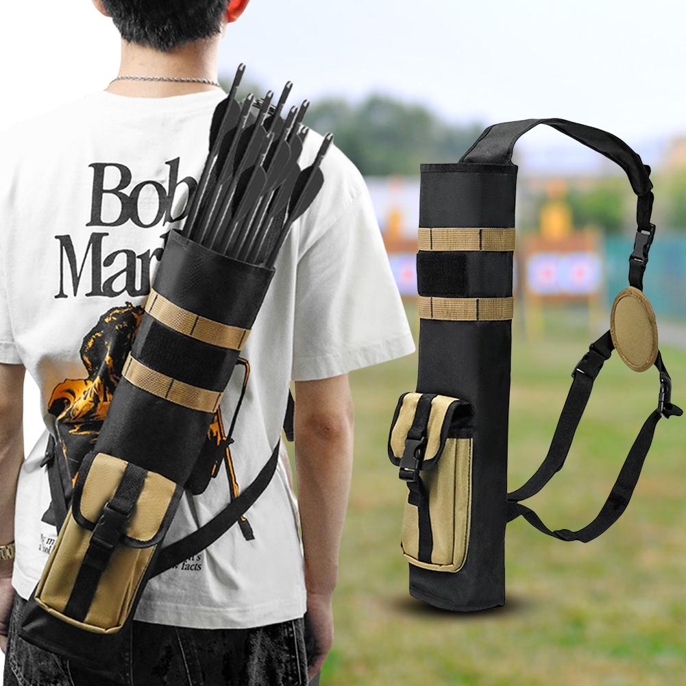 1-3PCS Archery Quiver Molle System Pocket Lightweight Arrow Holder Dual Use Adjustable Arrow Bag for Target Shooting Hunting