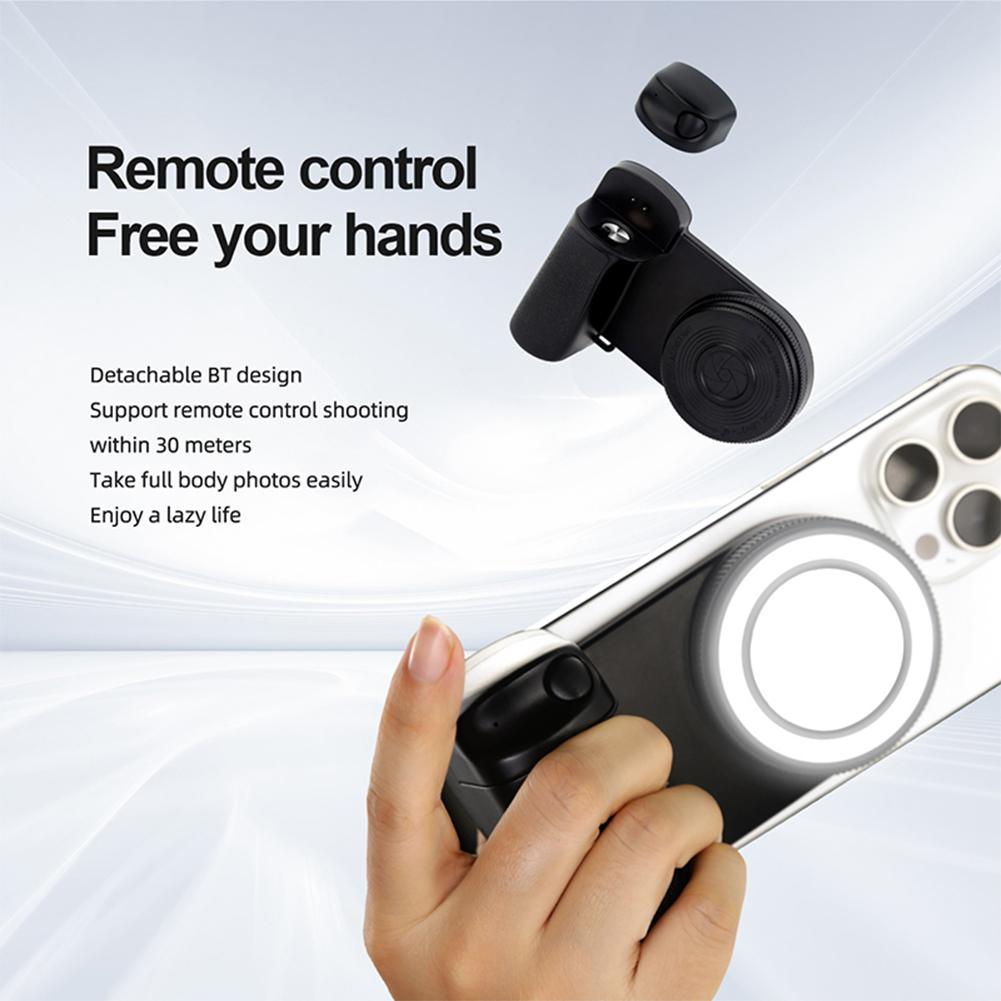 MagSafe Smartphone Camera Shutter Grip Bluetooth Selfie Handle Camera Photo Stabilizer with Fill Light for Iphone Android