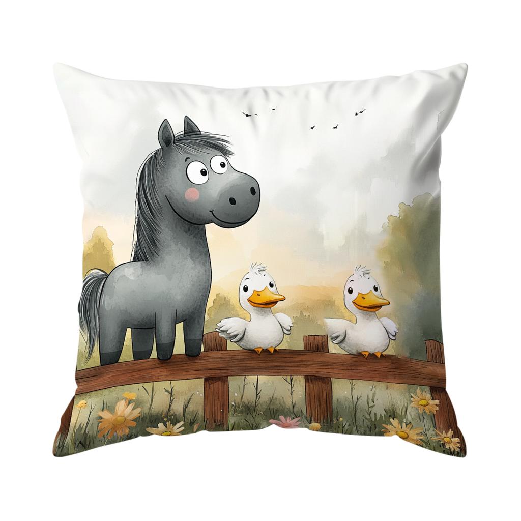 Farm Animal Barn Cushion Pillowcase Printed Polyester 45X45Cm Throw Pillowcover Decorative Sofa Cushion Pillowslip Home Decor