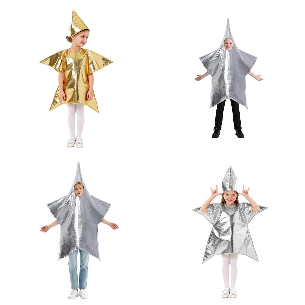 Disfraz Cosplay de Estrella para Niños con Material Suave de Poliéster para Actuaciones Navideñas en Escenario