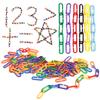 Kids Geometric Chain Linked Buckle Building Block Educational Toys Rainbow Connected Buckle Color Cognitive Educational Toys
