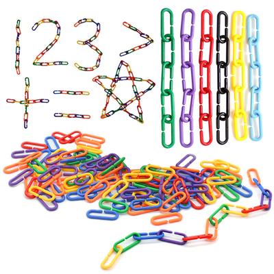 Kids Geometric Chain Linked Buckle Building Block Educational Toys Rainbow Connected Buckle Color Cognitive Educational Toys