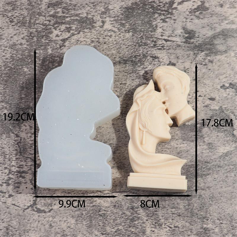 Lovers' Anniversary Silicone Candle Mold Diy Couple Portrait Carving Mould Art Aromatherapy Plaster Molds Valentine's Day Decor