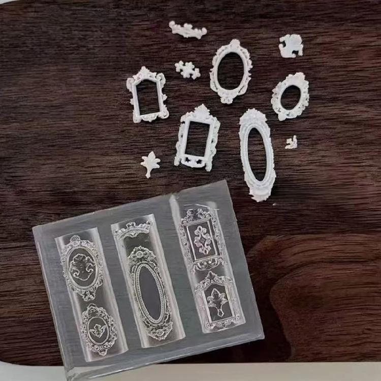 Multipurpose Nail Art Template Tool Rose Window Silicone Nail Art Mold Embossing Carving Templates for Nail Enthusiasts