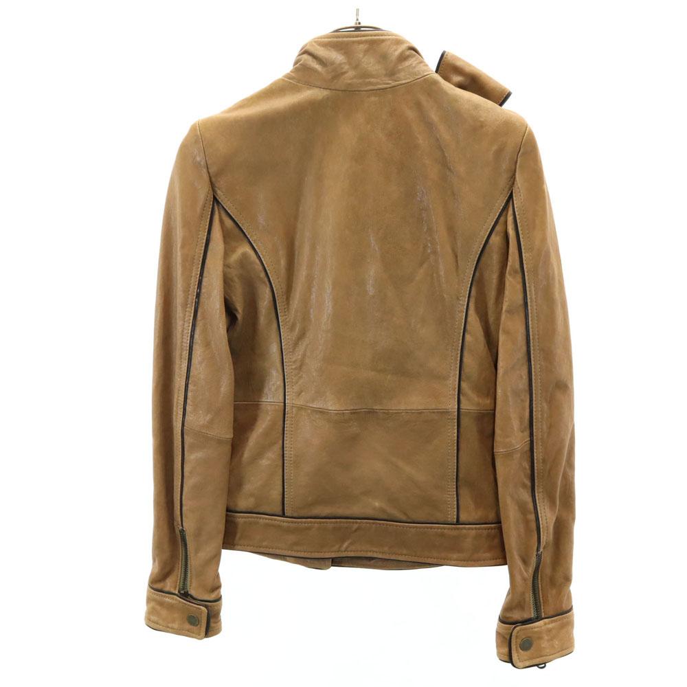 Red Valentino Leather Jacket 38 Beige Brown Riders Women Used