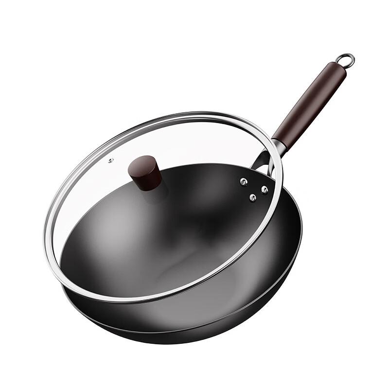 WanTing Forged Cast Iron Wok 32cm