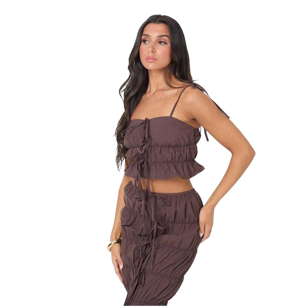 I Saw It First Womens/Ladies Ruched Crop Top