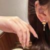 Luxury Gold Color Sparkling Zirconia Lily Flower Elegant Water Droplet Earrings for Women's Daily Wear Christmas New Year Gifts