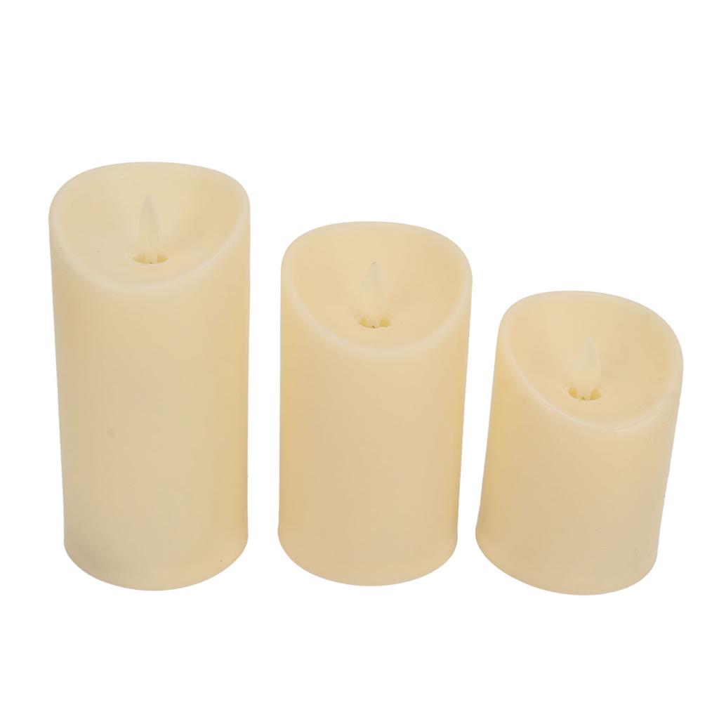 LED Flickering Flameless Candles with Remote Realistic Battery Operated Electronic Flickering LED Pillar Candles for Home Decor 7.5cm