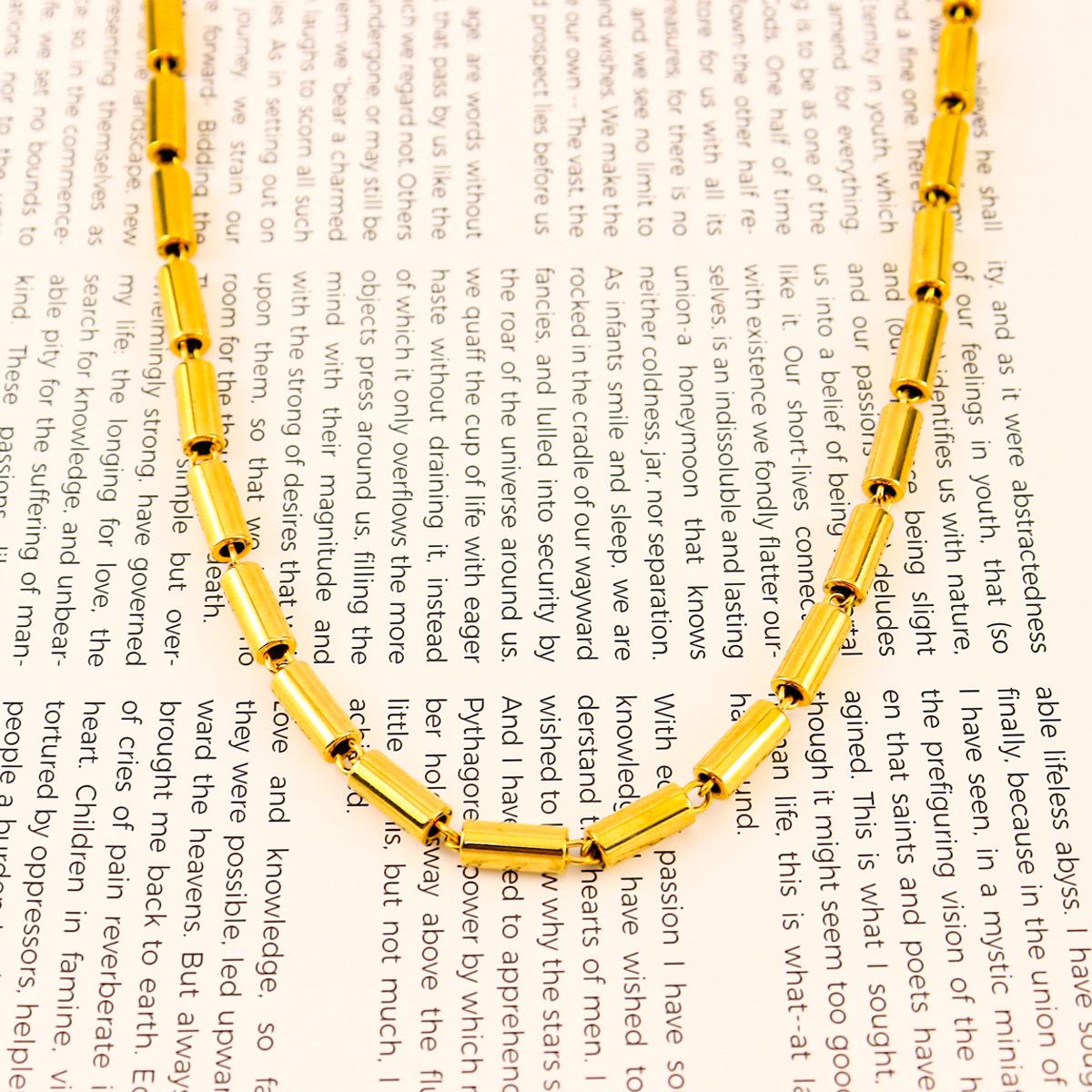 

Персонализированное ожерелье из бамбуковой колонны, универсальная цепочка для свитера в стиле «Мальчики», позолоченные ювелирные изделия из титановой стали