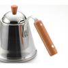 Yoshikawa SH7090 Stainless Steel Drip Coffee Pot, 1.1L, Narrow Mouth, Wooden Handle, Made In Japan, Gas and Induction Compatible