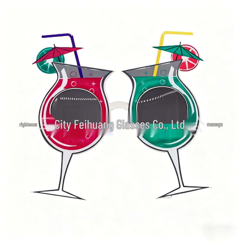 Hawaiian Beach Party Glasses: Coconut Tree, Flamingo, Parrot, Ice Cream, Flower & Wine Glass Fun