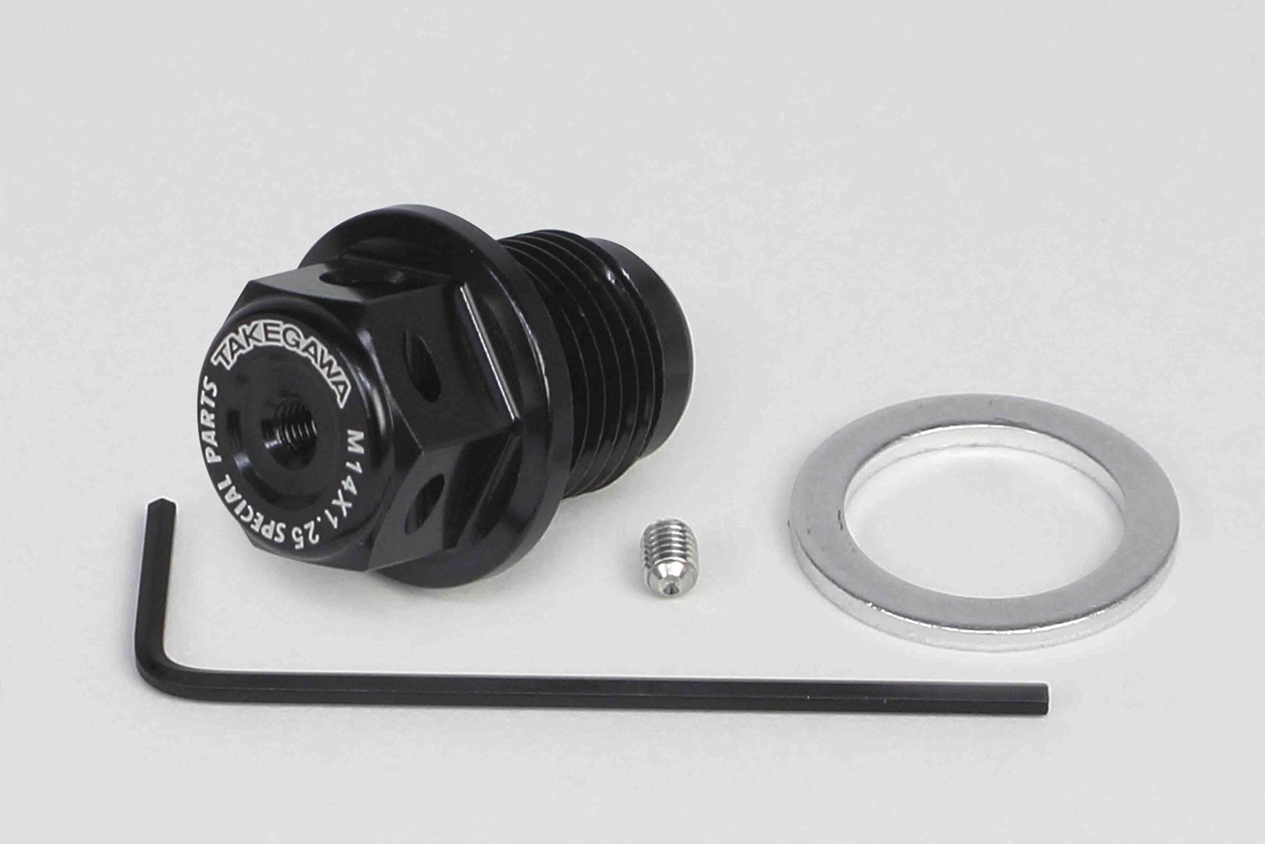 Special parts Takegawa aluminum drain bolt with neodymium magnet black M14XP1.25 чёрный