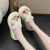 Beautiful Rhinestone Cool Slippers Female Summer Wear 2025 New Fairy Wind Thick Bottom with Skirt Seaside Beach One-word Drag