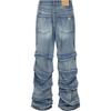 WE11DONE Jeans Men's Blue Straight Fit Pants WD-DP0-25-319-M-BL
