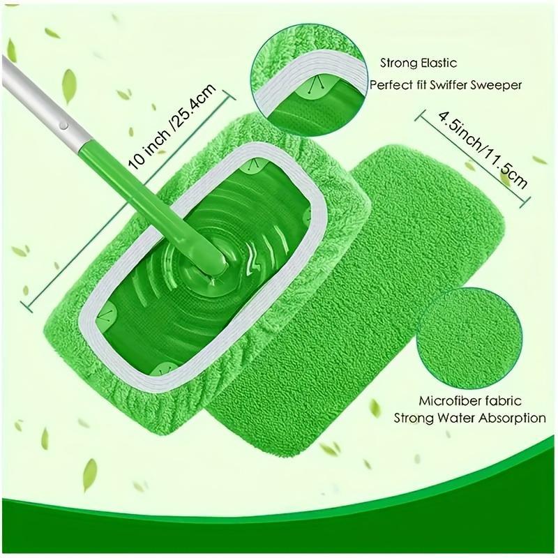 4pcs Reusable Microfiber Mop Pads  Super Absorbent, Washable, Durable, Replacement Cloths for Flat Floor Mops - Easy To Clean Wet/dry Highly Absorbent