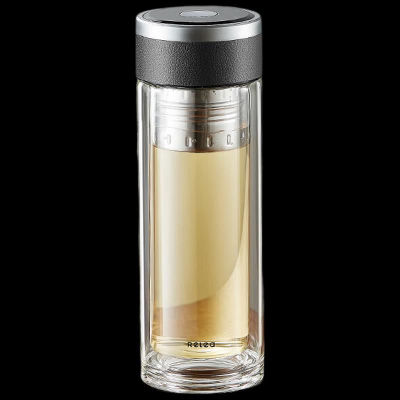 RELEA Double-Layer Borosilicate Glass Tea Infuser Cup