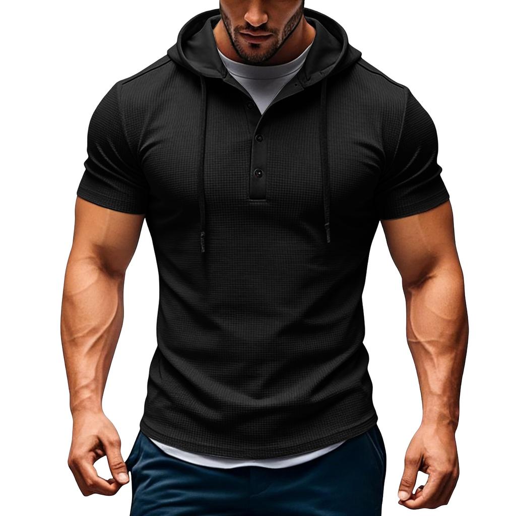 Men's Button-Down Collar Short Sleeve Tops Men's Casual Fashion Short Sleeve Tops